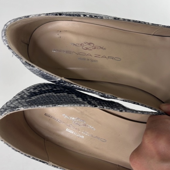 BRENDA ZARO BURGANDY SUEDE PYTHON PRINT HEELS MADE IN SPAIN - Picture 7 of 10